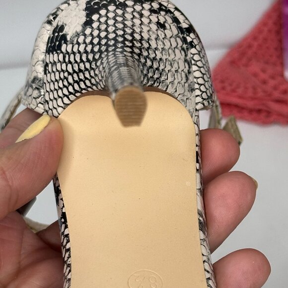 Lulus Elsi Beige Snake Strap Heels NW/OT or box Size 8 1/2 - Picture 12 of 14